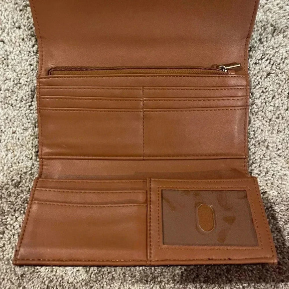 Universal Thread Striped Tri-Fold Wallet Card Case Navy Cream One Size - Picture 4 of 5